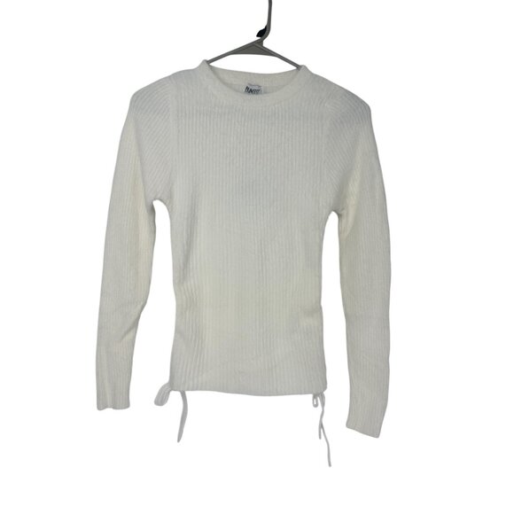 🕊️ NWT Princess Polly White Ribbed Drawstring Side Knit Top M 🕊️ - Picture 2 of 7